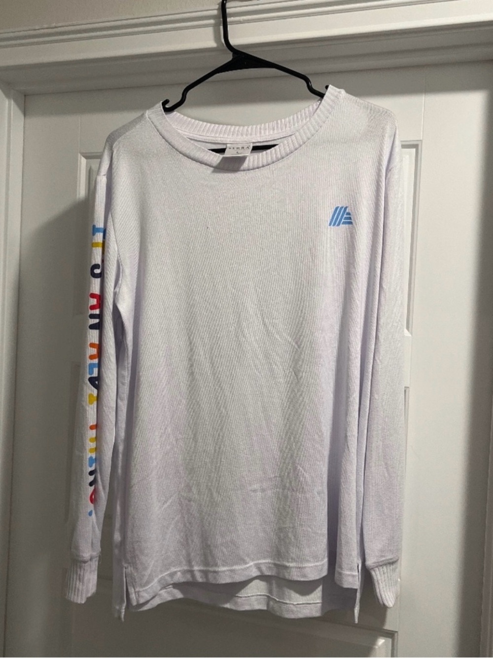 White Long-Sleeve Aldi Sweater